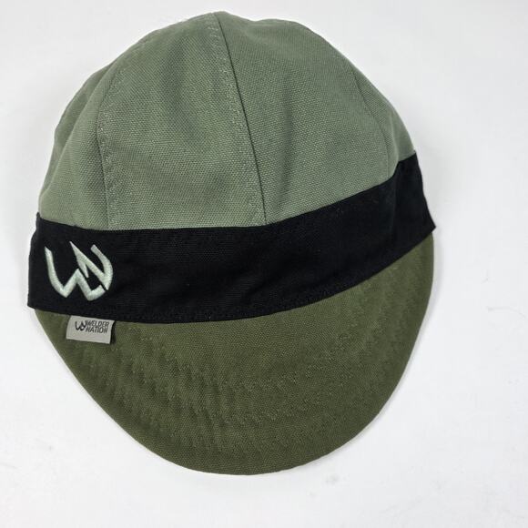 Welder Nation Welding Hat Cap Size 7 5/8 Reversible Green/Black skulls - Picture 10 of 11